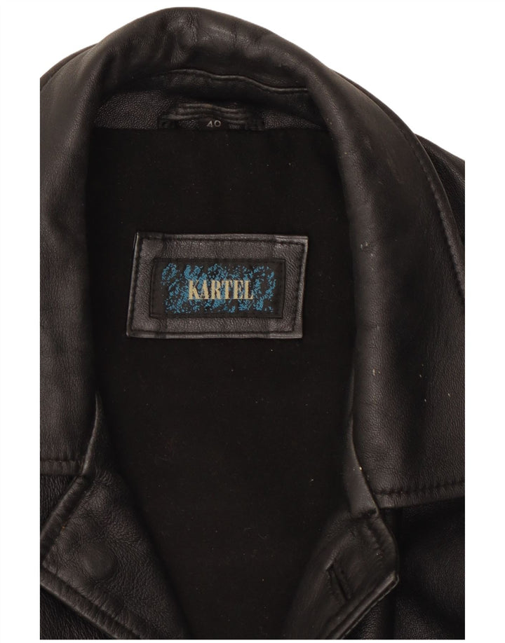 Jaqueta de couro masculina Kartel UK 40 grande preta