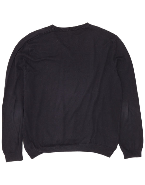 Suéter masculino HUGO BOSS com decote em V XL azul marinho algodão