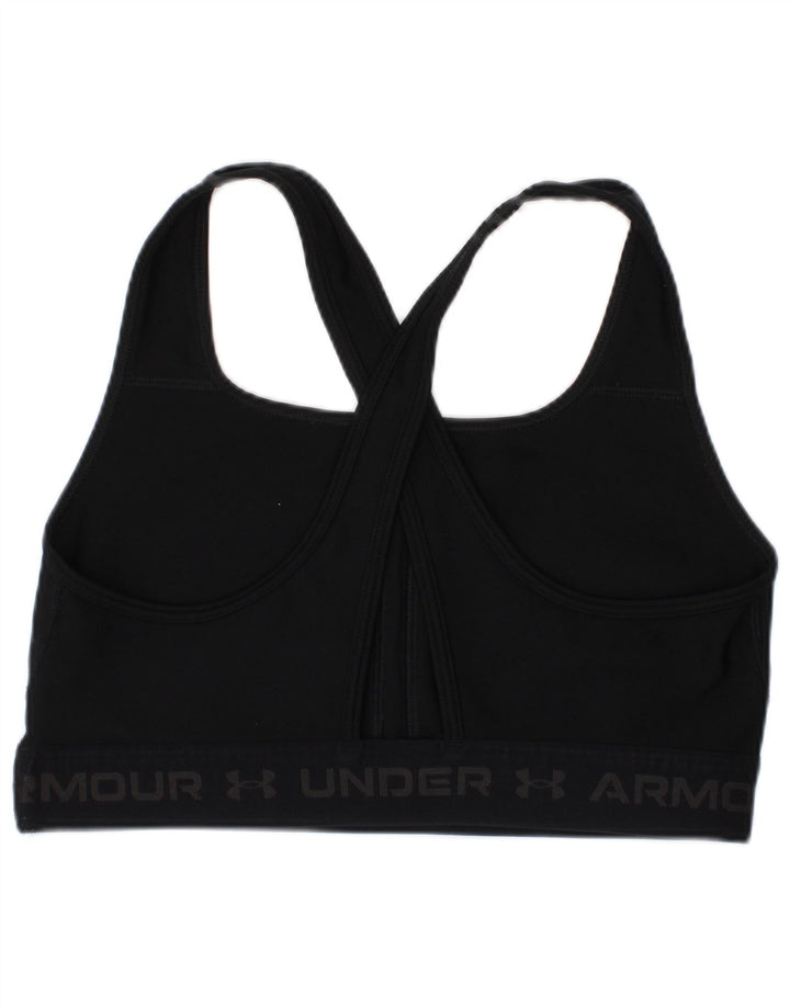 Sutiã esportivo gráfico de compressão feminino Under Armour Top médio preto esportivo