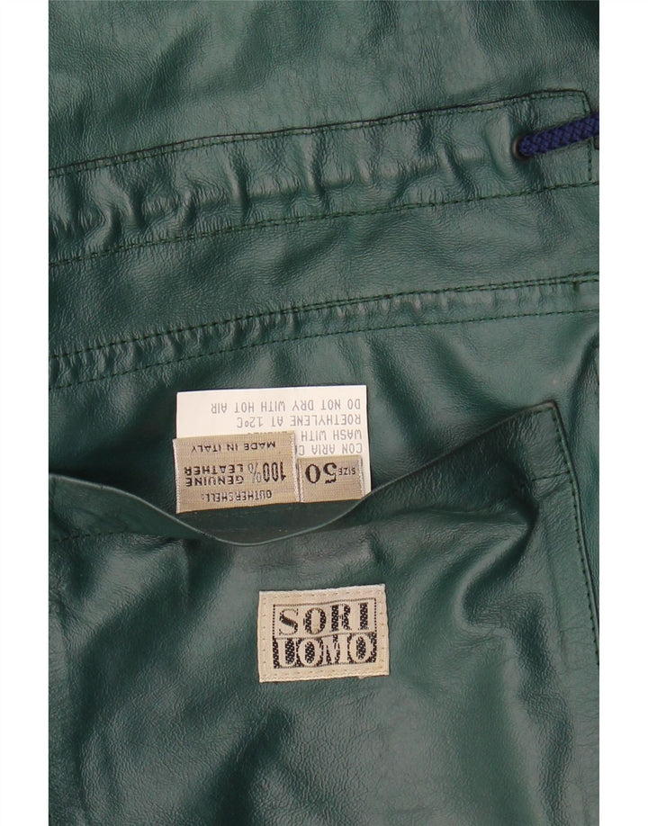 Jaqueta masculina vintage de camurça IT 50 grande couro azul marinho
