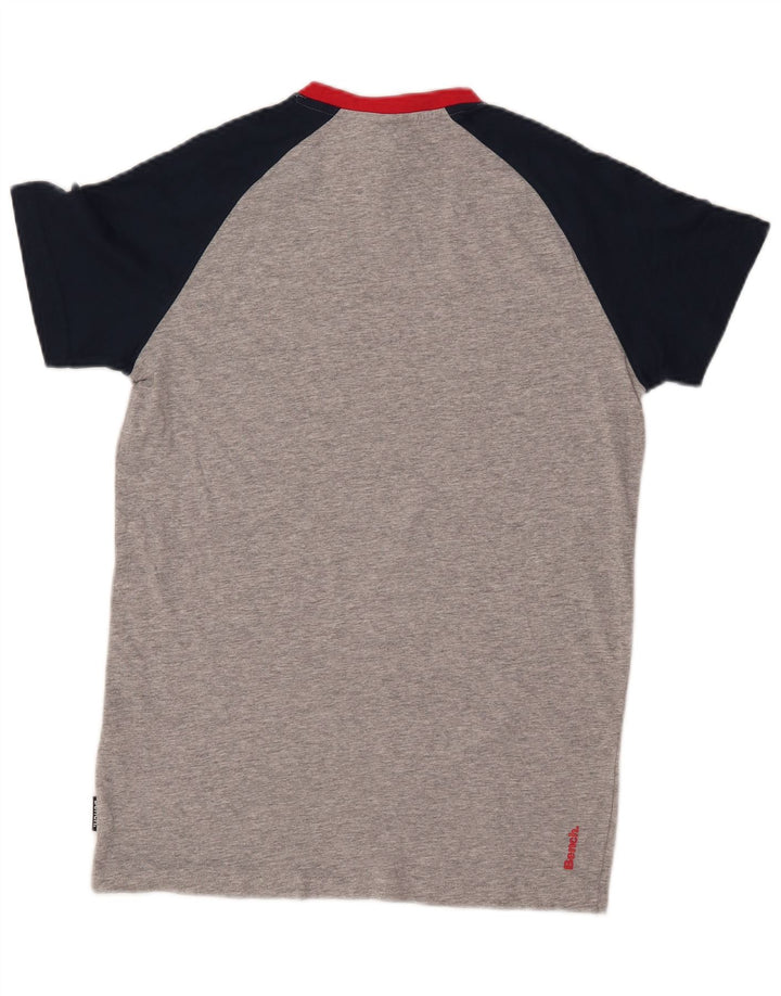 Camiseta gráfica BENCH Boys 12-13 anos cinza colorblock algodão