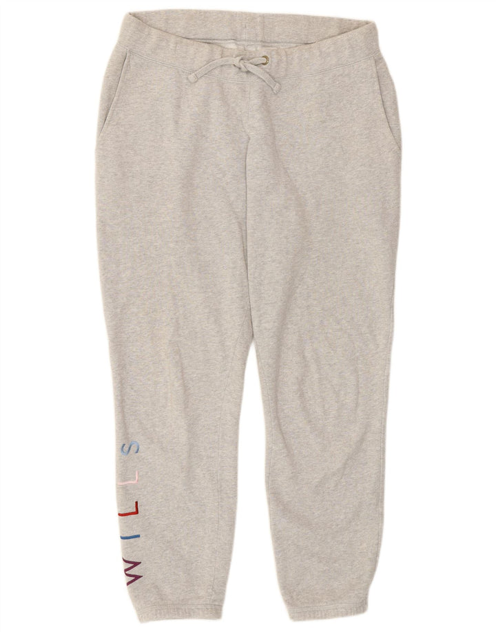 Calça esportiva feminina Jack Wills com estampa gráfica e joggers UK 12 cinza médio