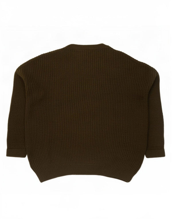 Topshop suéter feminino grande com gola canoa Reino Unido 14 grande cáqui