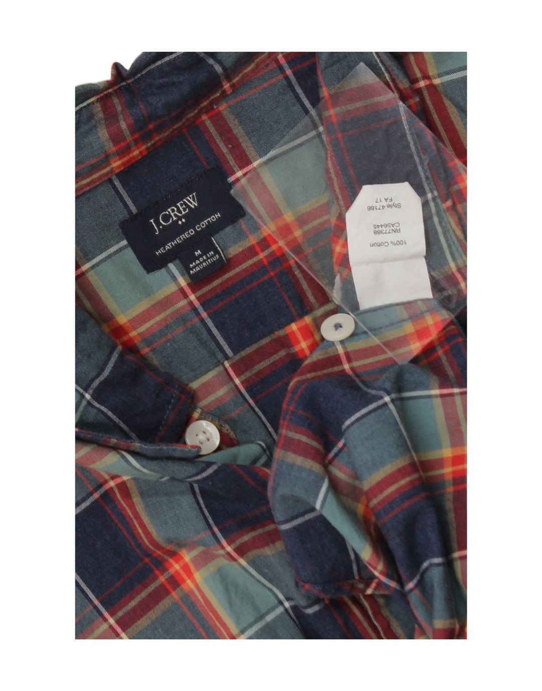 J. CREW Mens Shirt Medium Navy Blue Check Cotton Vintage J. Crew and Second-Hand J. Crew from Messina Hembry 