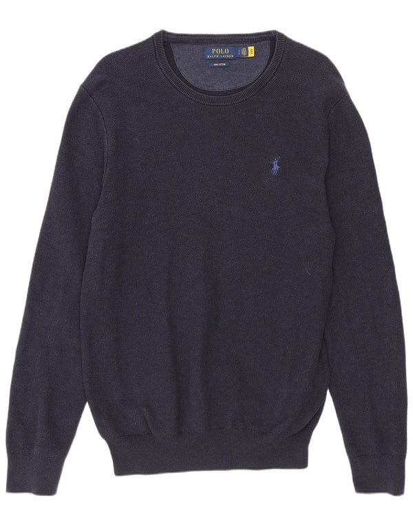 Suéter masculino Polo Ralph Lauren com gola redonda pequeno azul marinho clássico