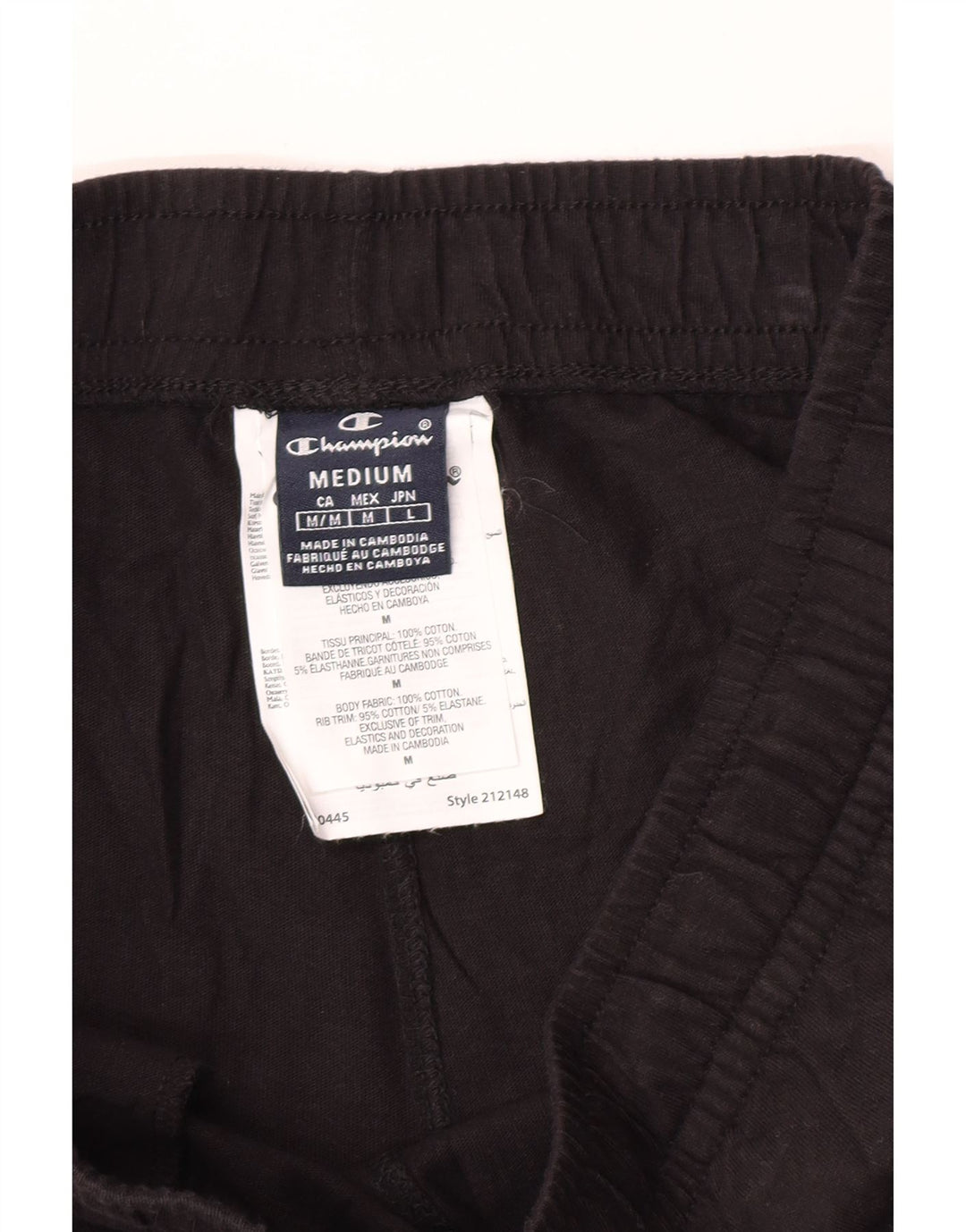 Calça esportiva masculina Champion Joggers médio algodão preto