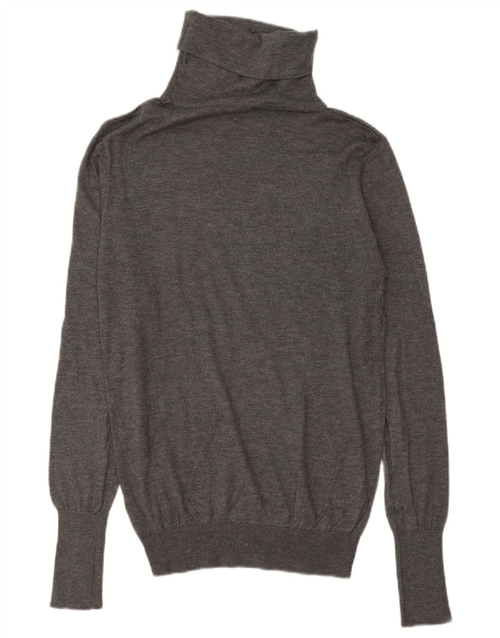 Suéter feminino Zara com gola redonda Reino Unido 14 cinza médio modal