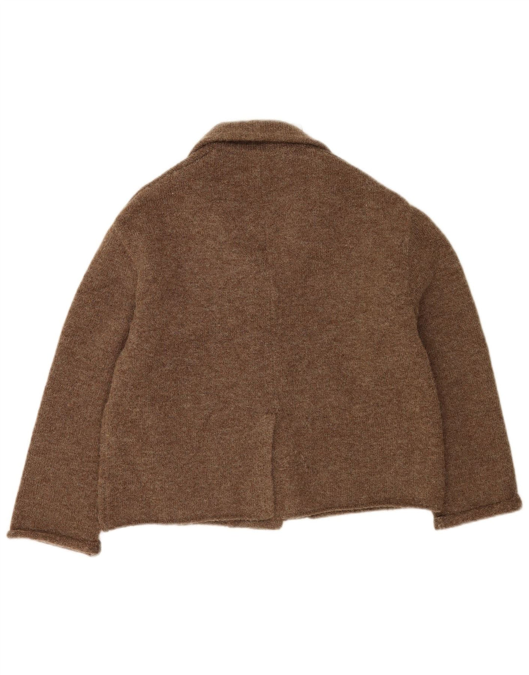 Zara Suéter Cardigan Oversized Feminino Reino Unido 10 Pequeno Poliéster Marrom