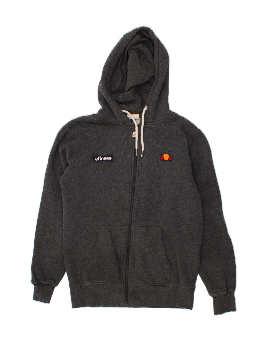 ELLESSE Womens Zip Hoodie Sweater UK 14 Medium Grey Vintage Ellesse and Second-Hand Ellesse from Messina Hembry 