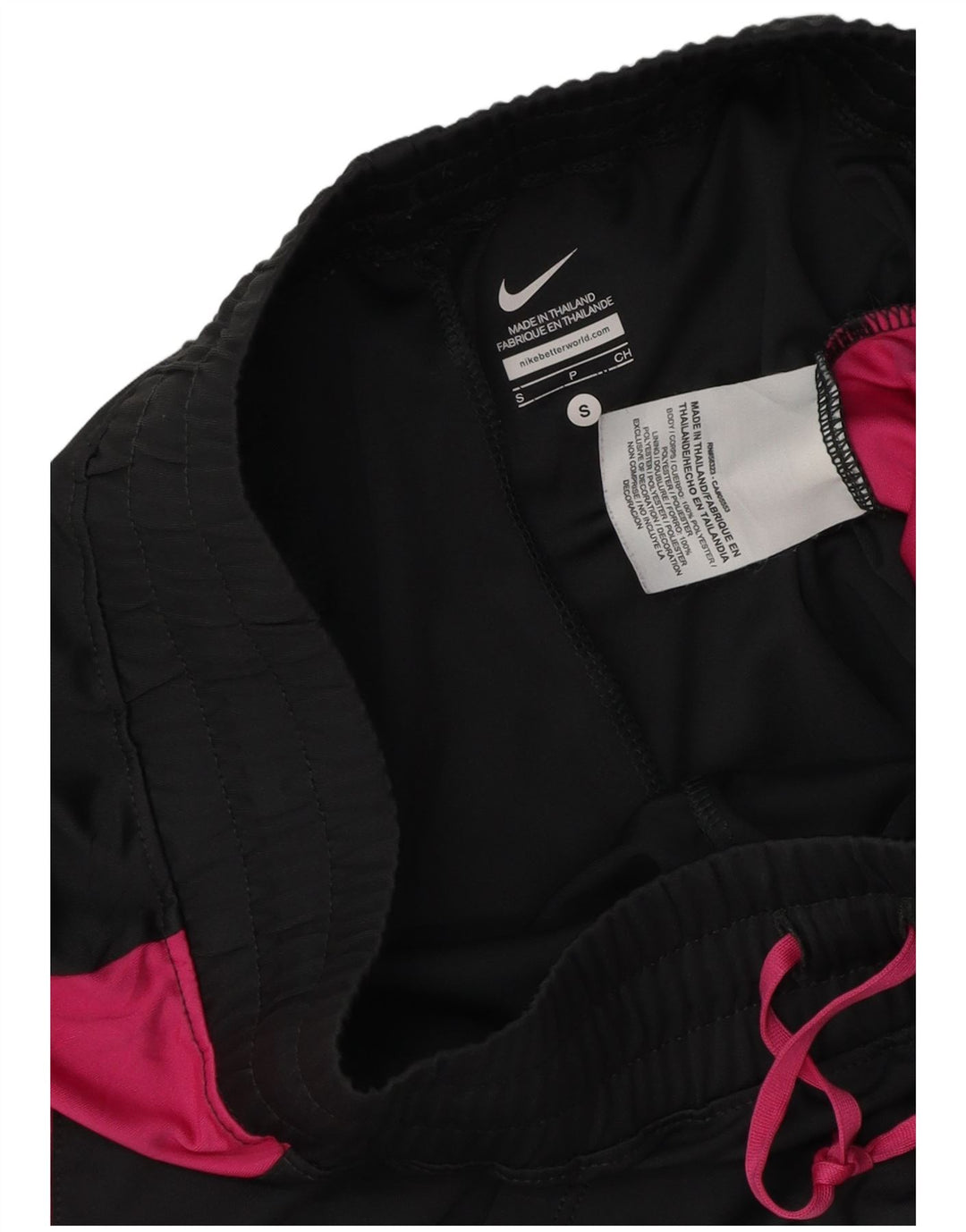 Shorts esportivos femininos NIKE UK 10 pequenos pretos colorblock poliéster