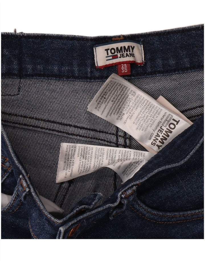 Tommy Hilfiger Calça jeans feminina cintura alta W25 L30 azul algodão clássico