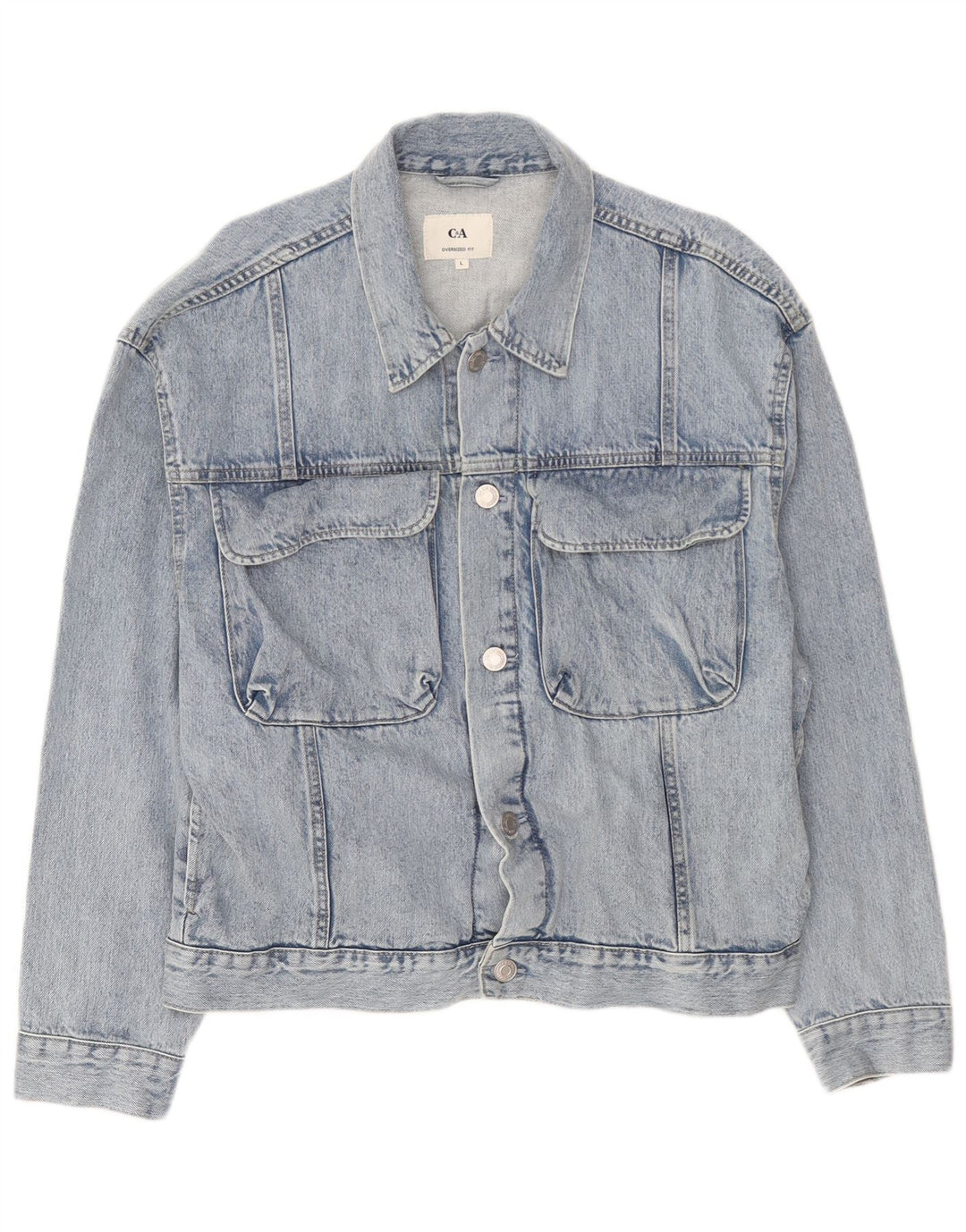 C&A Jaqueta jeans masculina oversized UK 40 grande algodão azul