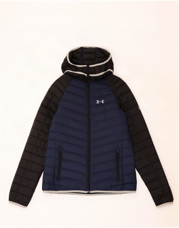 Jaqueta acolchoada feminina Jack Wolfskin Reino Unido 12 bloco colorido azul marinho médio