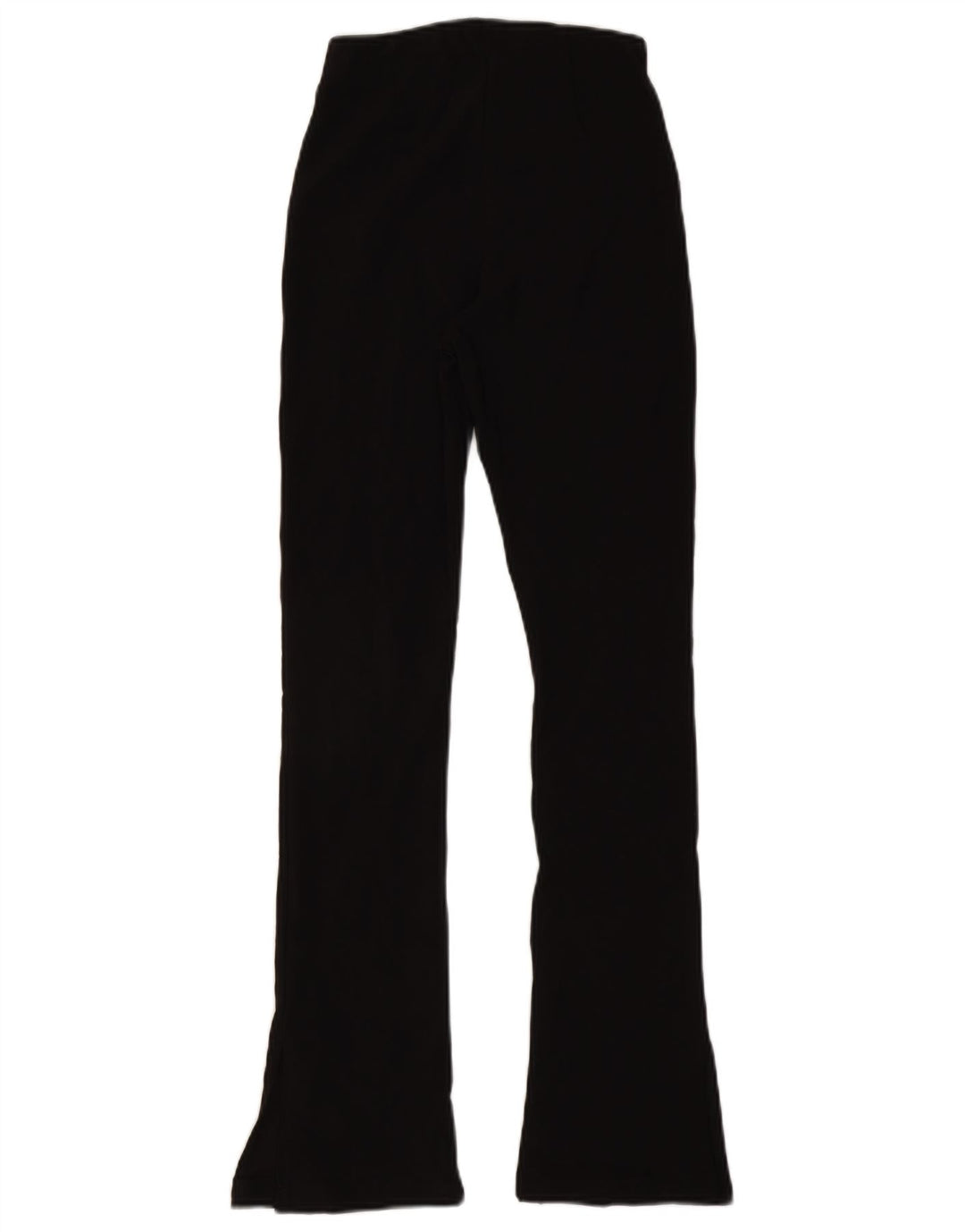 Calça feminina Zara Flare casual pequena W26 L30 poliéster preto