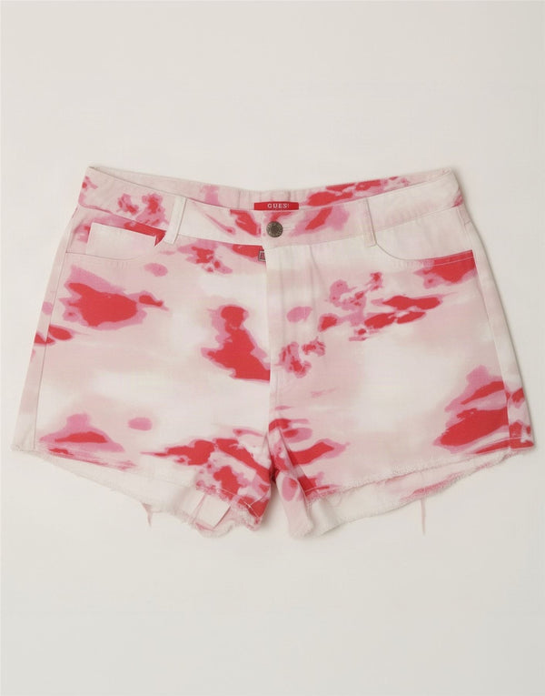 Guess Calça feminina cintura alta UK 6 XS W30 rosa tie dye algodão