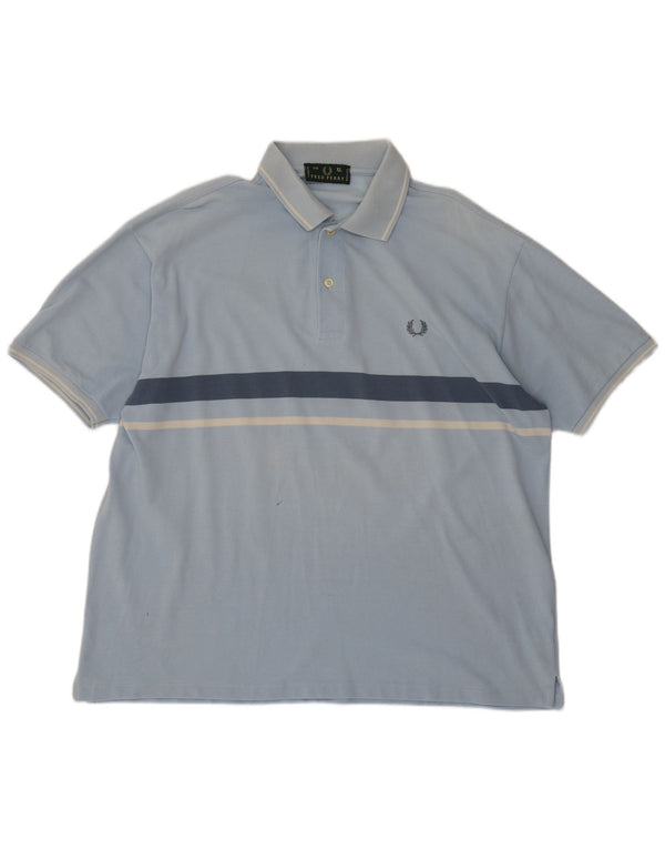 Camisa polo masculina Fred Perry XL algodão listrado azul