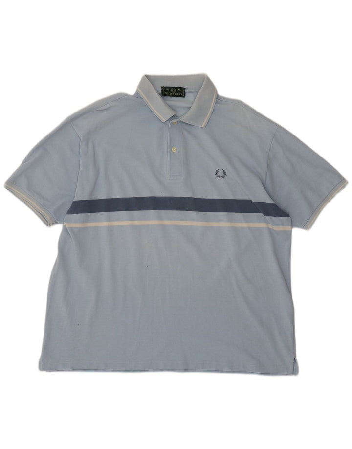 Camisa polo masculina Fred Perry XL algodão listrado azul