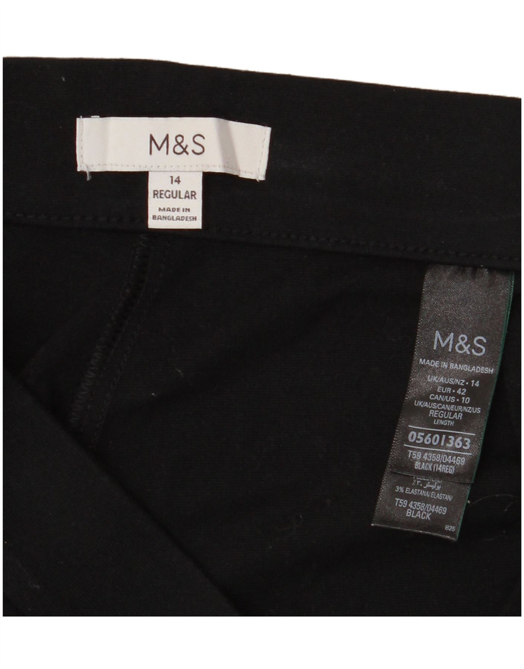 Calça feminina casual afunilada MARKS & SPENCER Reino Unido 14 grande W34 L28 preta