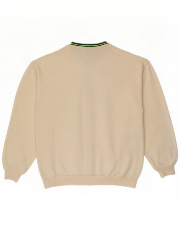 Suéter cardigã masculino vintage XL algodão branco