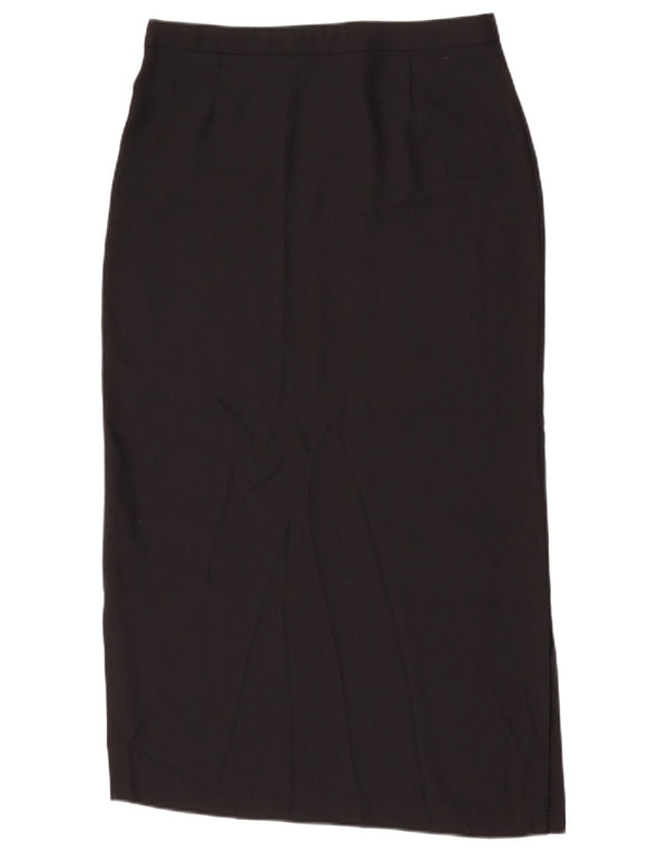 Saia Midi Feminina Vintage W30 Média Preta