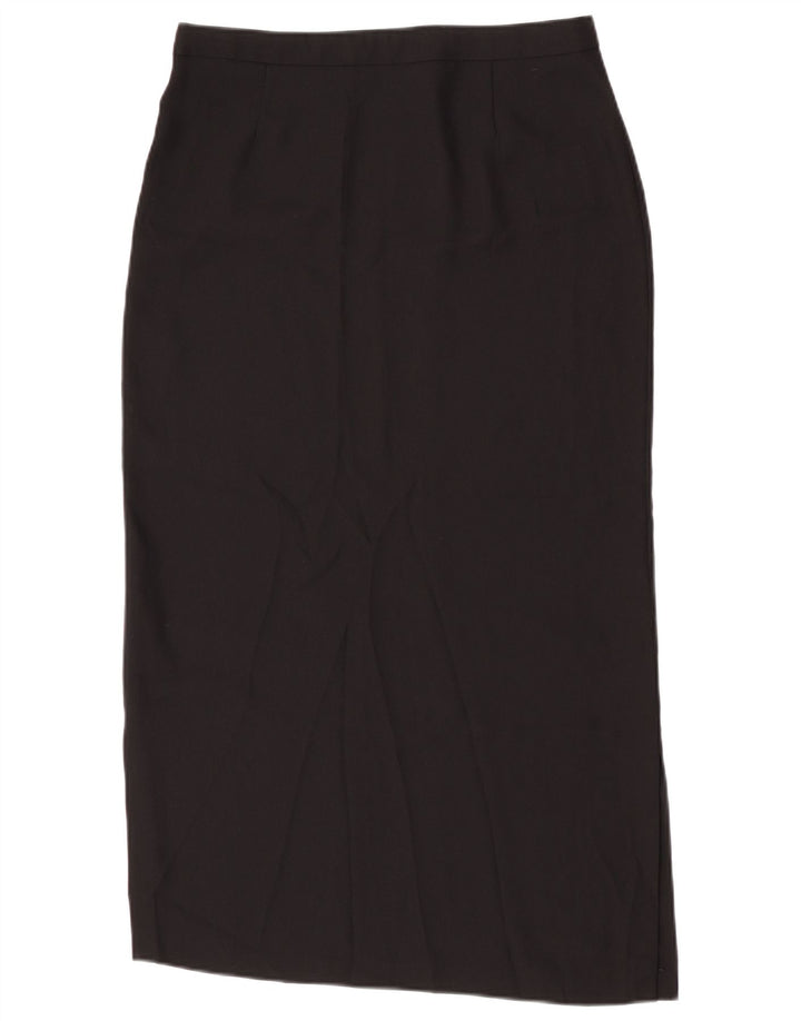 Saia Midi Feminina Vintage W30 Média Preta