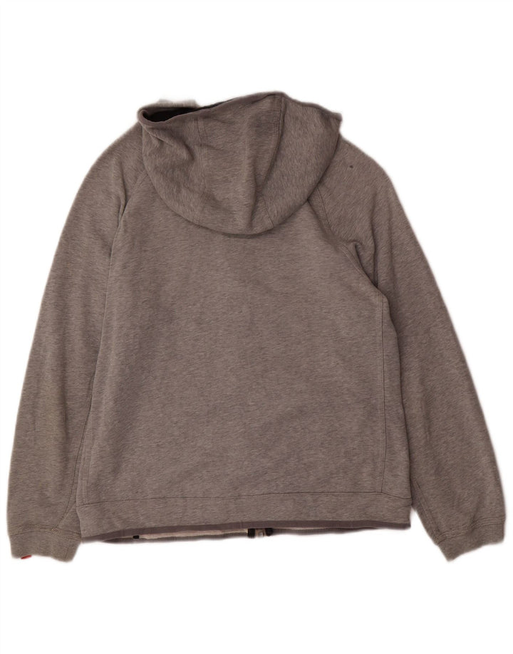 Suéter NIKE Boys Zip com capuz 13-14 anos XL cinza manchado de algodão