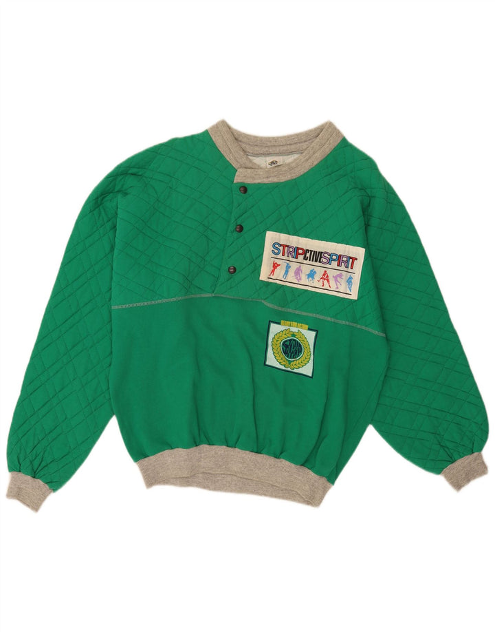 Moletom gráfico masculino vintage Jumper grande algodão verde retrô