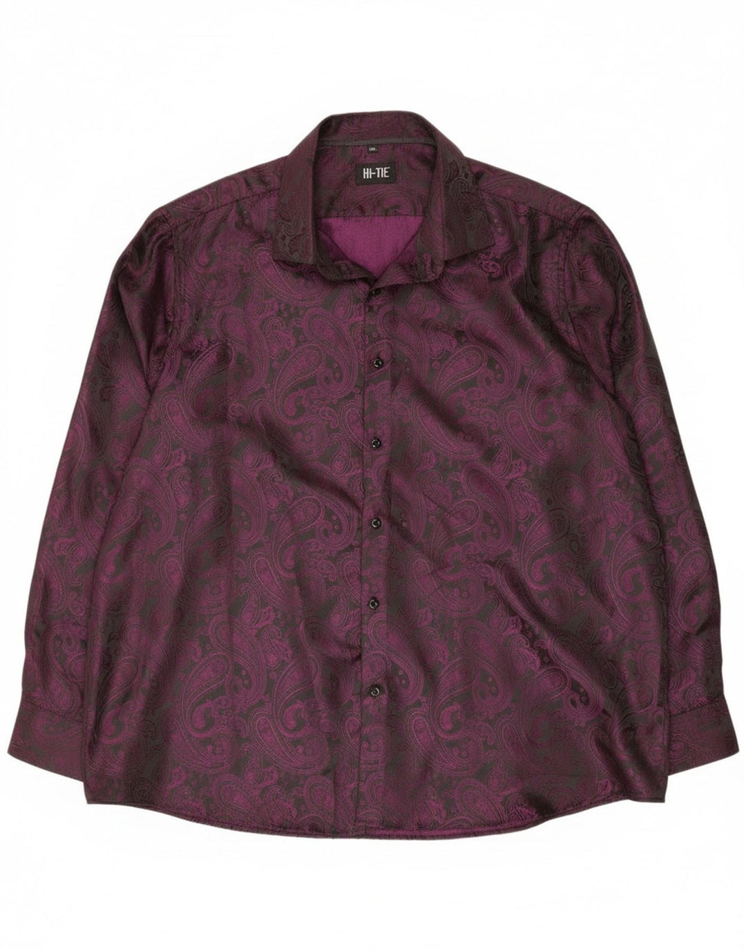 Camisa masculina Hi-Tie 2XL poliéster paisley roxo