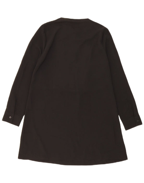 ZARA Vestido feminino com babados na frente, UK 14, médio, preto, colorblock
