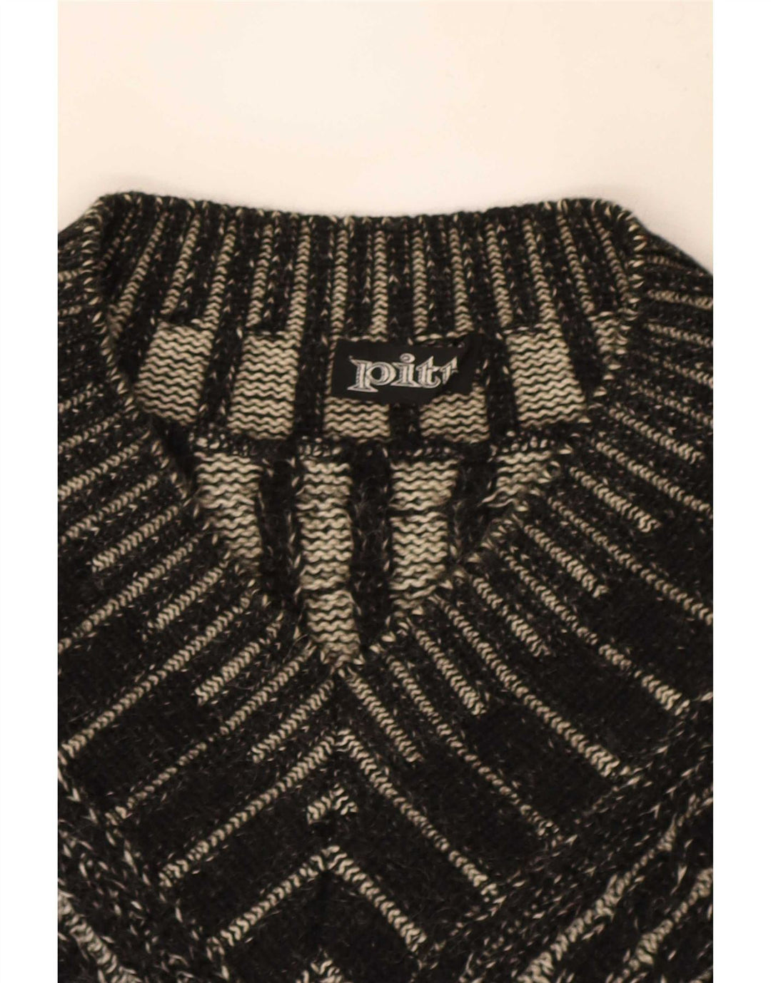 Suéter masculino Pitti com decote em V grande geométrico preto