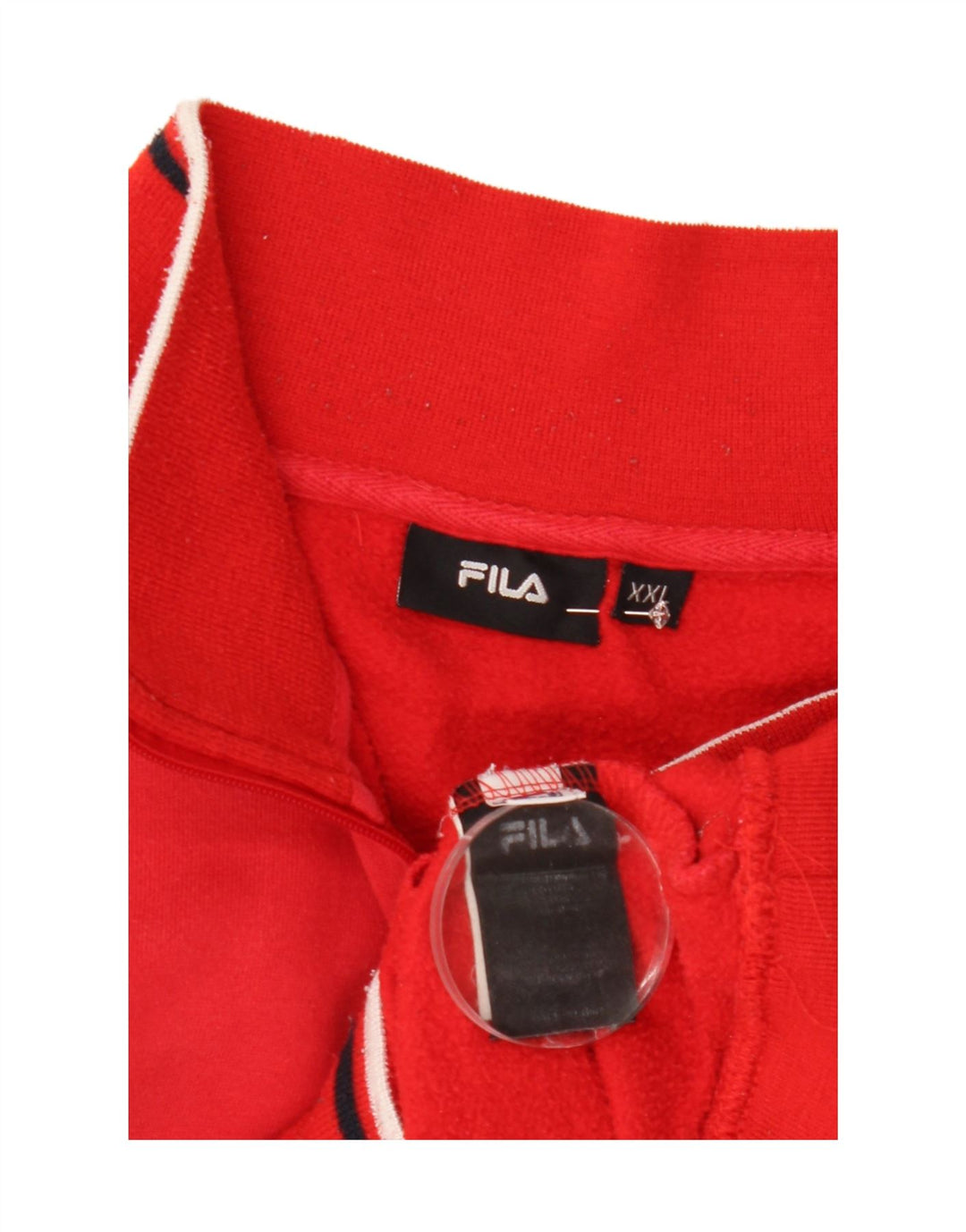 Moletom masculino Fila com decote em zíper gráfico 2XL algodão vermelho
