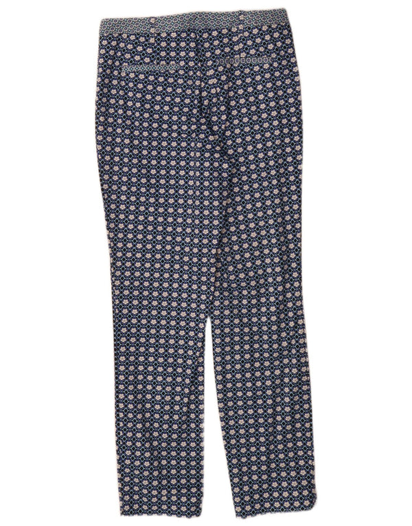 Calça Chino Feminina Topshop Slim Fit Reino Unido 8 Pequeno W26 L28 Azul Geométrico