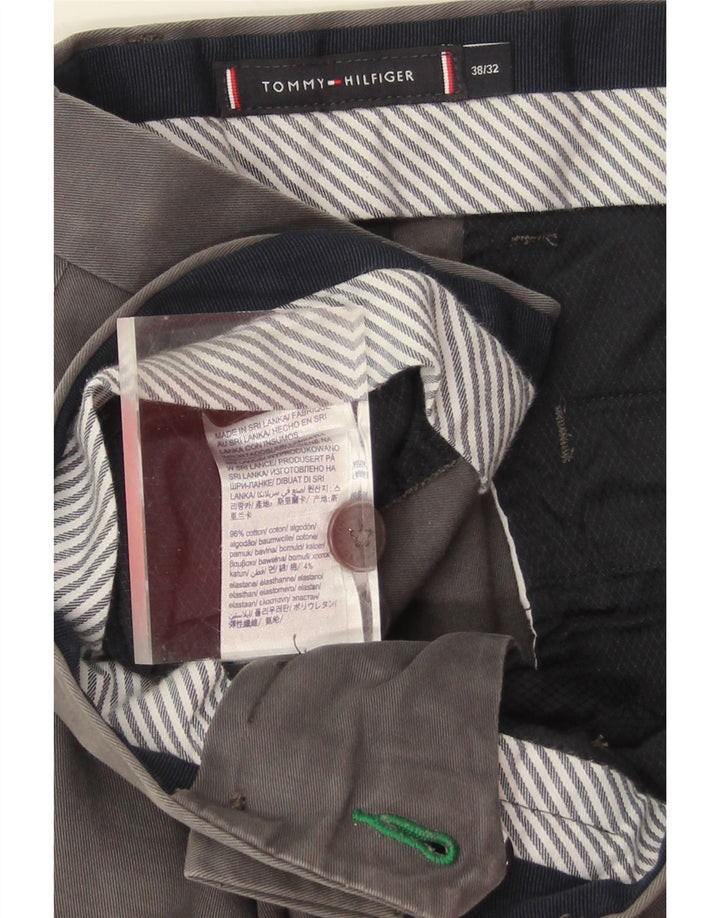 TOMMY HILFIGER Mens Slim Chino Trousers W38 L32 Grey Cotton Vintage Tommy Hilfiger and Second-Hand Tommy Hilfiger from Messina Hembry 