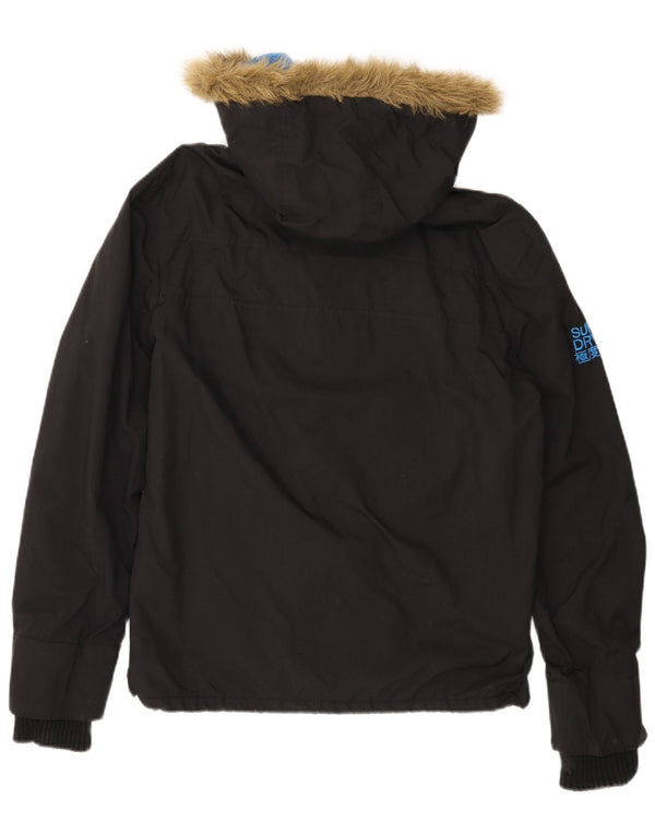 Jaqueta corta-vento masculina SUPERDRY com capuz e capuz UK 40 grande preta