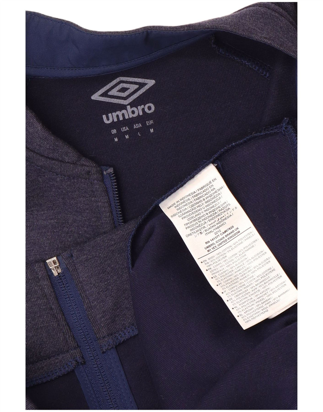 UMBRO Jaqueta masculina de agasalho gráfico médio azul marinho bloco colorido