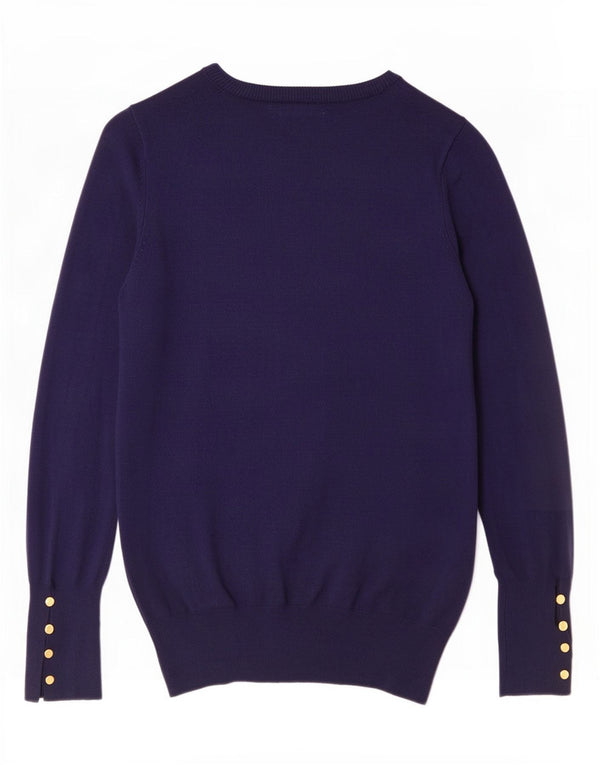 Suéter cardigã feminino Zara Reino Unido 10 pequeno azul marinho viscose