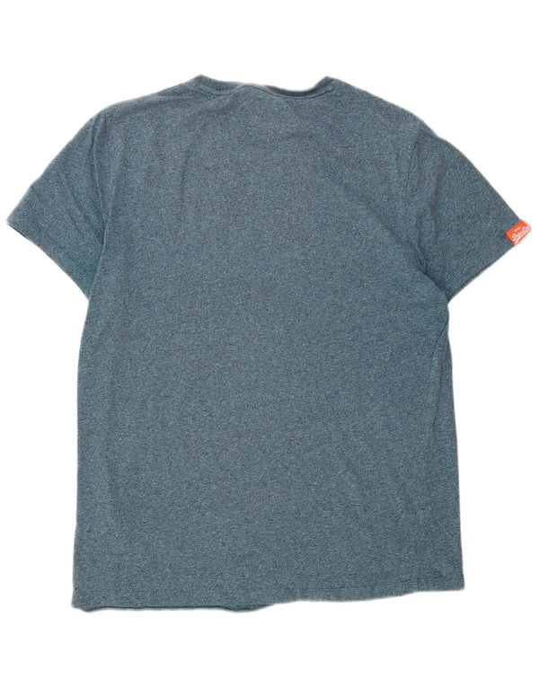 Camiseta masculina Superdry Top grande azul manchado