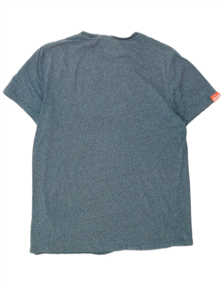 Camiseta masculina Superdry Top grande azul manchado