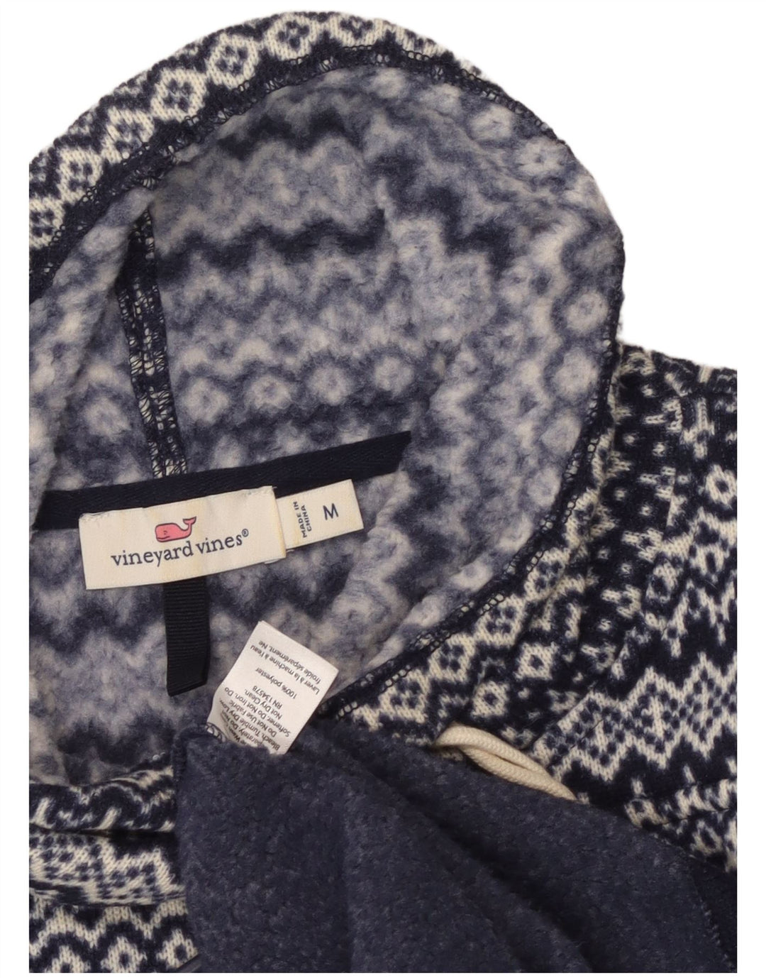 Suéter feminino VINEYARD VINES UK 14 médio azul marinho Fair Isle