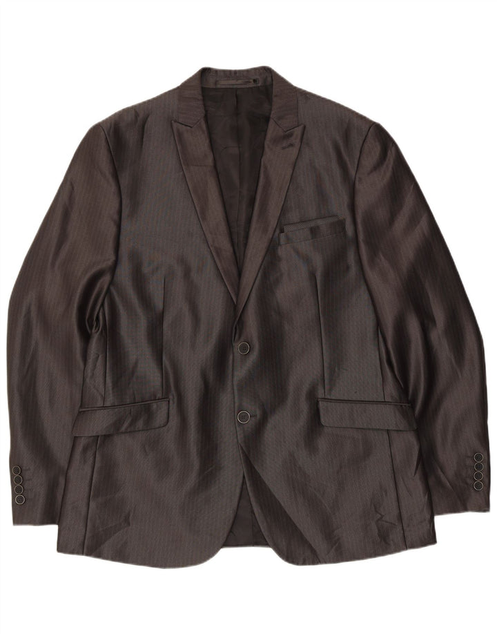 Angelo Litrico Terno masculino de 3 peças UE 54 2XL W38 L30 cinza risca de giz clássico