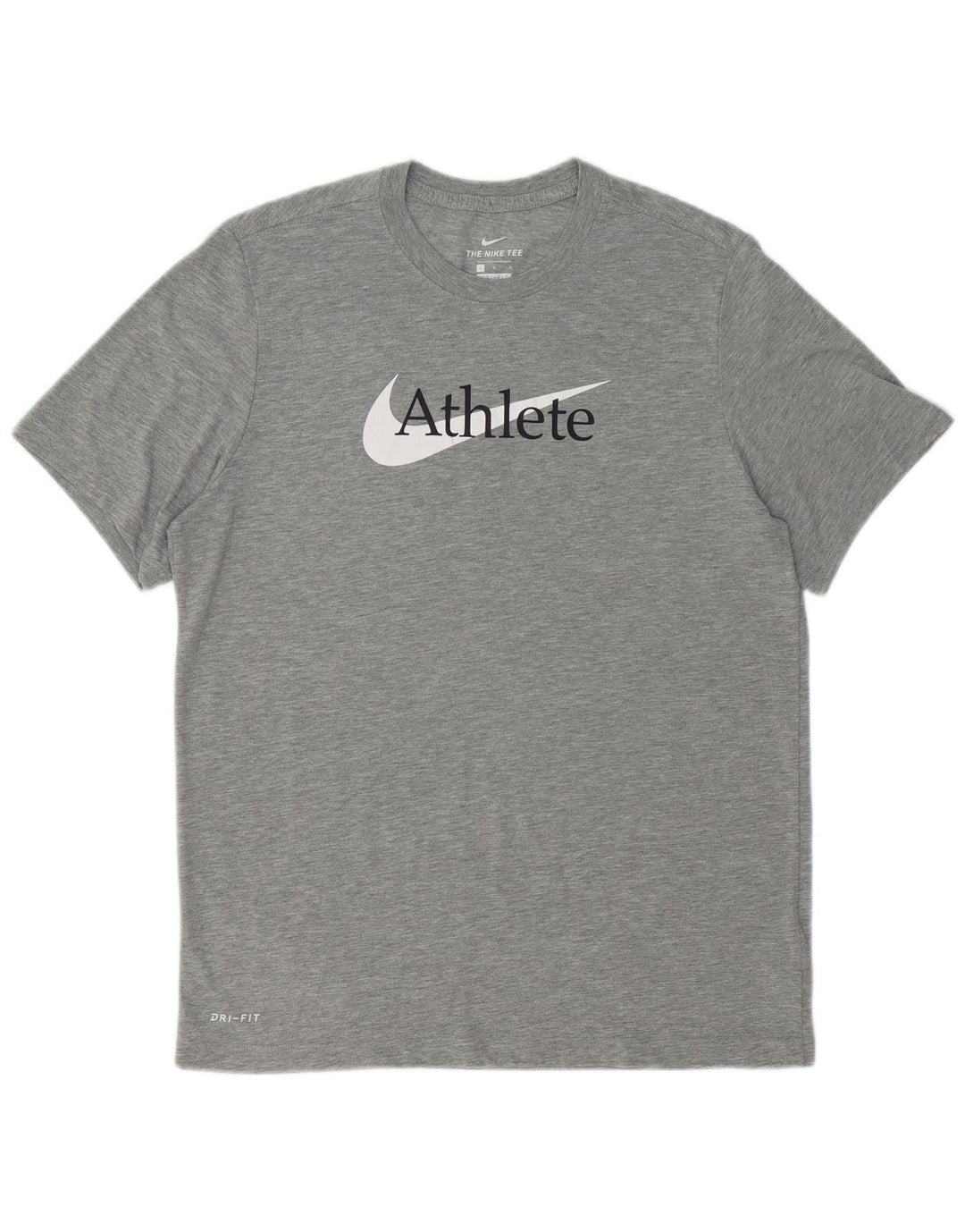 Camiseta masculina NIKE Dri Fit Graphic grande poliéster cinza