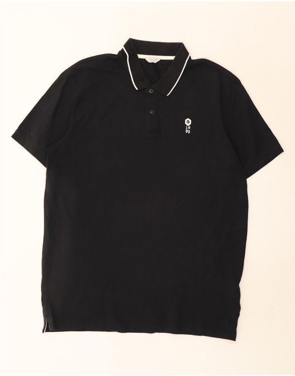 Camisa polo masculina Jack & Jones 2XL algodão listrado preto