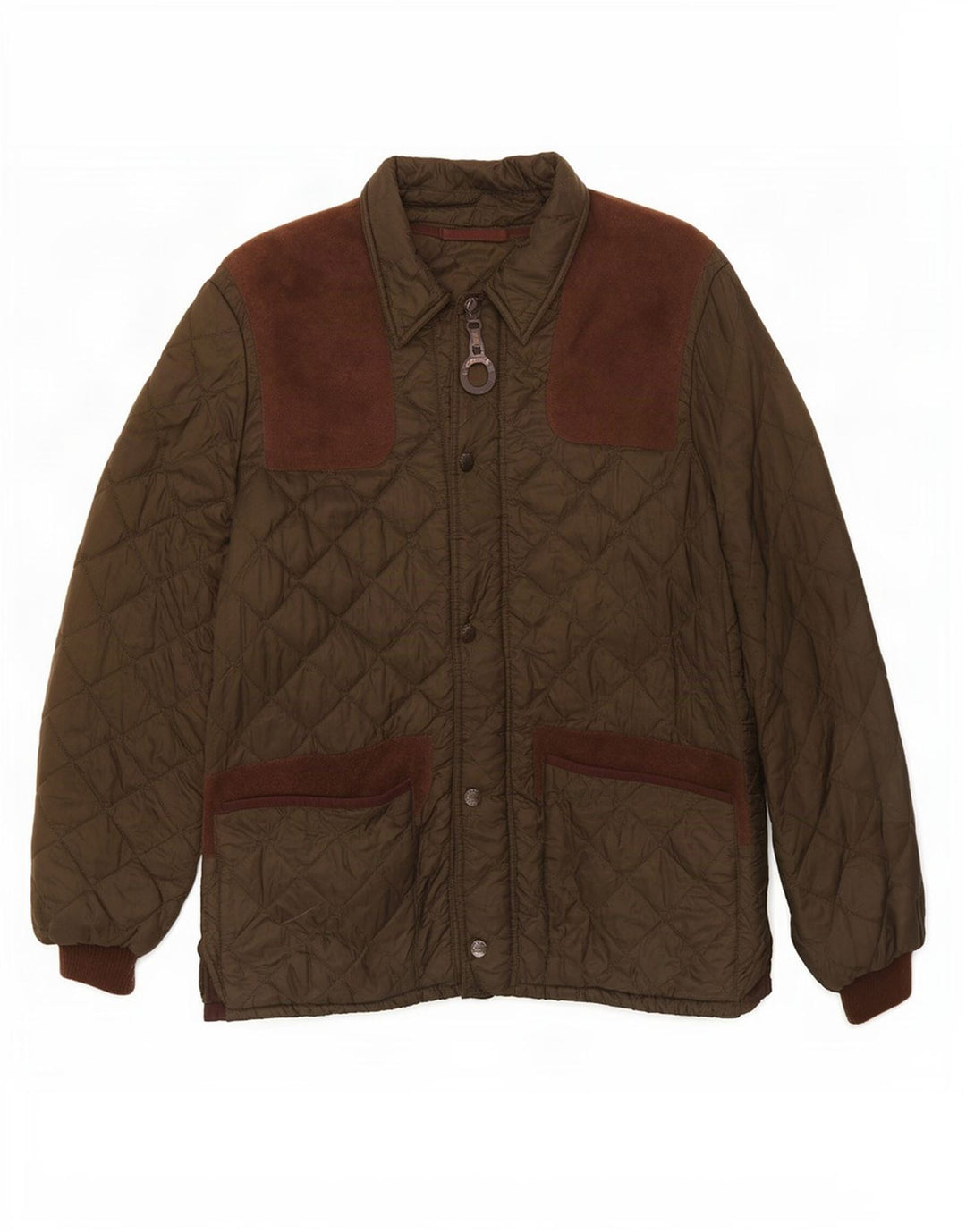 Jaqueta acolchoada masculina Barbour tamanho 42 XL verde colorblock