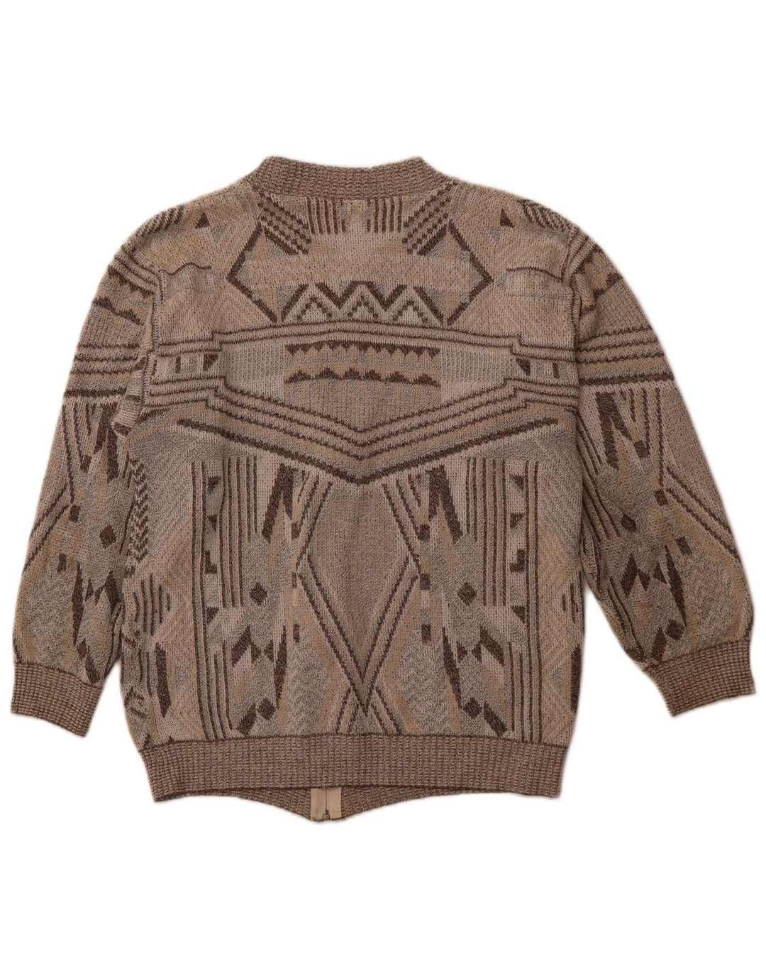 Suéter cardigã masculino SALVIATO médio bege geométrico