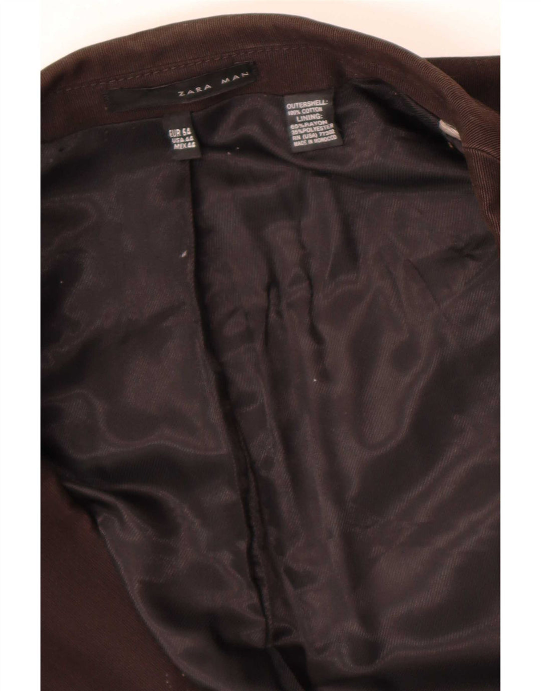 Jaqueta blazer masculina Zara militar com 2 botões EU 54 XL marrom algodão