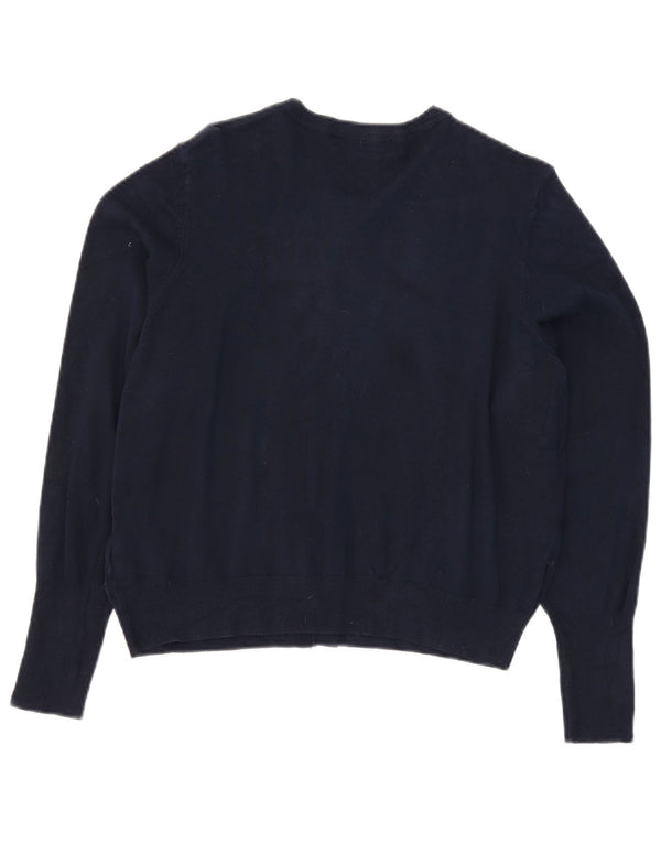 Suéter cardigã feminino Marks & Spencer Reino Unido 20 2XL azul marinho viscose