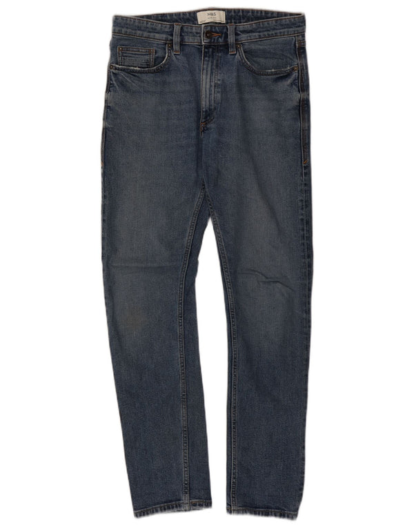 Marks & Spencer Mens Slim Jeans W32 L30 Azul Algodão