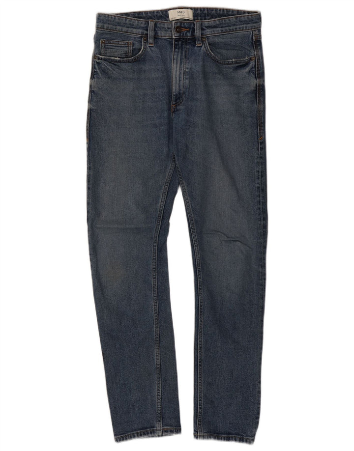 Marks & Spencer Mens Slim Jeans W32 L30 Azul Algodão