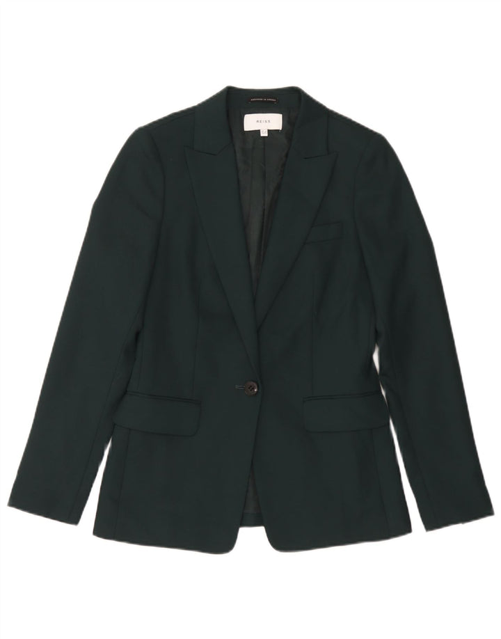 Jaqueta blazer feminina Reiss com 1 botão Reino Unido 8 pequena verde