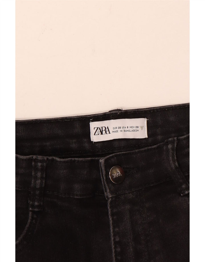 Zara Jeans Cônicos Femininos EU 38 Pequeno W28 L26 Preto
